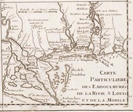 Carte particulière des Embouchures de la rivie[re] S[aint] Louis et de la Mobile. Carton tiré de Guillaume Delisle, Carte de la Louisiane, Paris, 1718