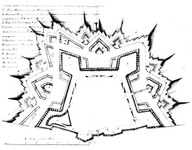 Projet de fortification de Québec sur le Cap-aux-Diamants préparé par Samuel Holland à la demande de Murray (ancêtre de la citadelle).