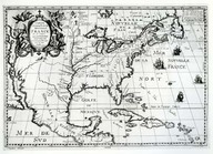 Carte generalle de la Nouvelle France ou est compris La Louisiane Gaspesie et le Nouveau Mexique avec les Isles Antilles