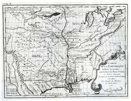 Carte de la Louisiane tirée du livre Histoire de Louisiane (1758), p.74