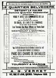 Annonce publicitaire montrant l'importance du parc pour le développement urbain