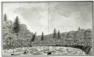 A view of the passage of the army... down the rapids