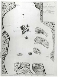 Plan des attaques du Fort Lévis sur le Fleuve St Laurens par l’Armée angloise commandée par le Général Amherst