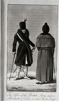 An officer of the British Army and a merchant of Quebec in their Winter drefs.