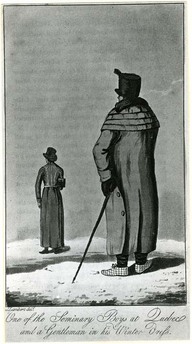 One of the seminary boys at Quebec and a Gentelman in his winter drefs