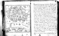 Vue de Séville.
Brief discours des choses plus remarcables que Samuel de Champlain... a recogneues aux Indes occidentales. Bologne, planche V.
