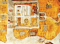 Plan aquarellé avant 1570. 
Plus ancien plan connu de Brouage qui mêle perspective et vue cavalière. 