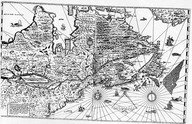 Carte de la Nouvelle France, augmentée depuis la dernière, servant à la navigation faicte en son vrai méridien, par le Sr de Champlain, 1632. 