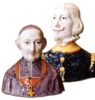 Bustes en porcelaine représentant Monseigneur Laval et S. Champlain.  