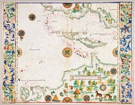 [Carte du Golfe du Mexique et de l'Amérique du Nord]
In Boke of Idrography de Jean Rotz, 1542
