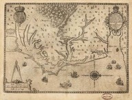 Americae pars, nunc Virginia dicta [Carte de la VIrginie]
In A Briefe and true report of the New found land of Virginia de Thomas Hariot, édité par Théodore de Bry, Francfort=sur=le=Main, Johann Wechel, 1590