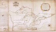 Carte de la descouverte du sieur Jolliet ou l'on voit la communication du fleuve Saint-Laurens avec les lacs Frontenac, Erié, lac des Hurons et Ilinois... [Carte du voyage de Louis Jolliet au Mississippi]