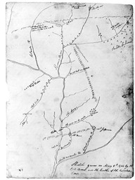 Sketch Given on May 8th 1806 by the Cut Nose and the Brother of the Twisted Hair, par William Clark. Reproduite dans Reuben Gold Thwaites (éd.), original Journals of the Lewis and Clark Expeditions, 1804-1806, New-York, Antiquarian Press, 1959, vol. 8, map 41