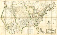 Map of the United States of America with the contiguous British and Spanish possessions