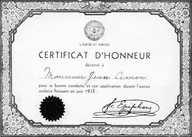 Certificat d'honneur