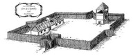 Vue à vol d'oiseau du fort de Chambly en 1687