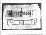 Plan, coupe et élévation d'une partie du fort de Chambly 