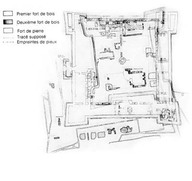 Plan d'ensemble des vestiges archéologiques mis au jour sur le site du fort de Chambly