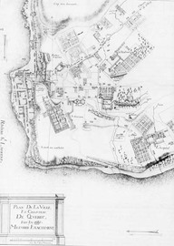 Plan de la ville et chasteau de Québec, fait en 1685
in Beaudet, Pierre (dir.), Les dessous de la terrasse à Québec, Septentrion, 1990
