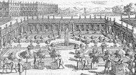 Orangerie des jardins de Versailles
In De Groote, Christine, Fleurs, fruits, légumes : une histoire du jardin de l'antiquité à nos jours, Renaissance du livre, Tournai, 1999