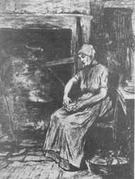 Femme au travail
in Roy, Pierre-Georges (textes rassemblés par) (1976 [1928]), l'île d'Orléans, Commission des monuments historiques de la Province de Québec; réédition de l'Éditeur officiel du Québec, Qc