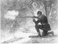 Chasseur en raquettes