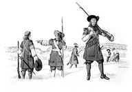 Officier et soldats du régiment de Carignan-Salières (reconstitution)