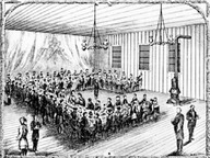 Salle de banquet à l'hôtel Iroquois
in Canadian illustrated News, 15 février 1879, p. 105