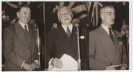 Discours de Maurice Duplessis, Louis Saint-Laurent et Antonio Barrette à l'Imperial Tobacco à Joliette
