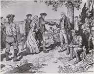 Loyalistes tirant au sort pour obtenir leurs terres