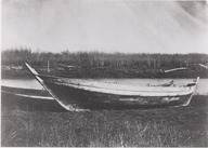 Bateaux sur les rives de la Rivière Rouge, à 7 milles du Fort Garry, Manitoba. (Expédition H.Y. Hind)