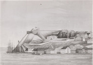 Vue du Cap Diamant, de la Citadelle et d'une partie de la ville de Québec avec le monument érigé au Général Wolfe 