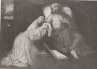 Une hospitalière (probablement Mère Catherine de Saint-Augustin) soignant Notre-Seigneur dans la personne d'un malade