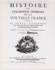 Page titre du livre «Histoire et description générale de la Nouvelle France...» publié par le père Pierre-François-Xavier de Charlevoix