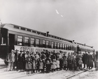 Immigrants américains arrivant dans les Prairies