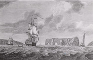 Vue de l'Isle Percée, Rocher remarquable dans le Golfe St Laurent à 2 lieues au Sud de la Baye de Gaspé