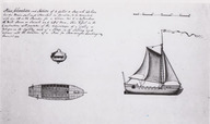 Plan, élévation et section d'un voilier