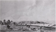 Vue de la ville de Québec avec la citadelle et le Cap Diamant, à partir des hauteurs de la rive opposée du fleuve (Lévis)