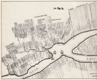 Le peuplement dans la région de Québec (section de la carte de Gédéon de Catalogne)