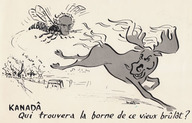 Caricature: Kanadâ qui trouvera la borne de ce vieux brulôt?