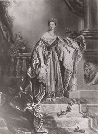 Sa Majesté la reine Victoria à l'occasion de son discours à la Chambre des Lords pour la prorogation du Parlement du Royaume-Uni en juillet 1837