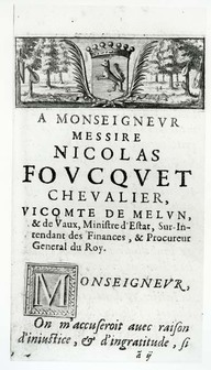 Dédicace à Fouquet de Pierre Pelleprat tirée du livre Relation des missions des PP. de la Compagnie de Jésus (1655), p. 31