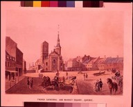 French cathedral and Market Square, Quebec