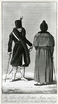 An officer of the British army and a merchant of Quebec in their winter drefs