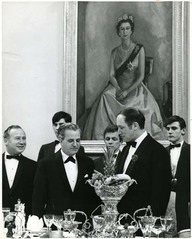 Robichaud, Premier ministre du Nouveau-Brunswick, Pierre-Elliot Trudeau, Jean-Jacques Bertrand.
