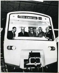 Inauguration du Métro de Montréal
Saulnier, J. Drapeau, L’Allier et le Cardinal Léger
