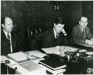 Arthur Tremblay, Paul-Gérin Lajoie et Jean-Marie Joly (responsable des programmes et des recherches)

