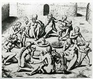 Cannibales
Illustration tirée de L’Amérique de T. de Bry, p. 187