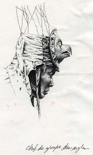 Chef du groupe des aigles, Sachem.
Dessin au trait