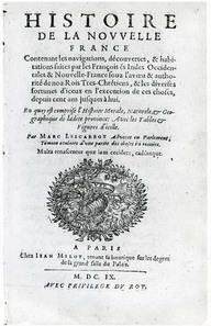 Page titre tirée du livre Histoire de la Nouvelle France
